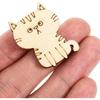 50pcs Unfinished Wooden Cat Cutouts Wood Discs Slices Blank Cat Animal Shaped Disc for Home DIY Handicraft Birthday Party