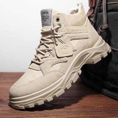 Botas masculinas antiderrapantes, botas de segurança para caminhadas ao ar livre, tornozelo, calçados masculinos duráveis, bota de plataforma de combate masculina
