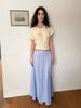 ECOMMAE Belted Flare Skirt (Blue)