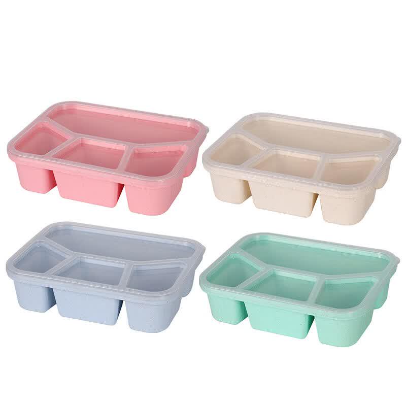 Wheat Straw 4-Compartment Bento Lunch Box Set