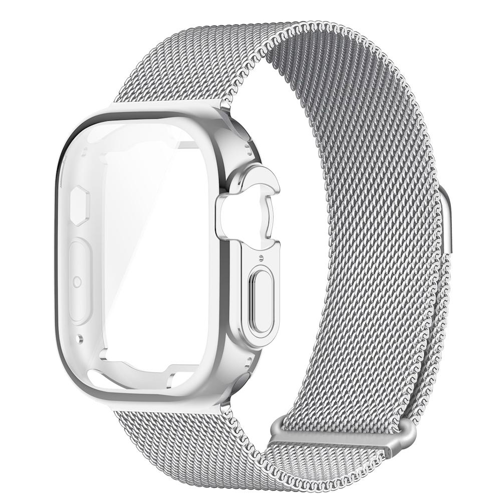

Ремешок миланская петля для ремешка Apple Watch 44 мм 45 мм 40 мм 41 мм Чехол для часов браслет correas iwatch series 9 8 7 6 SE 5 ultra 2 49 мм 38MM Series 123 серебряный