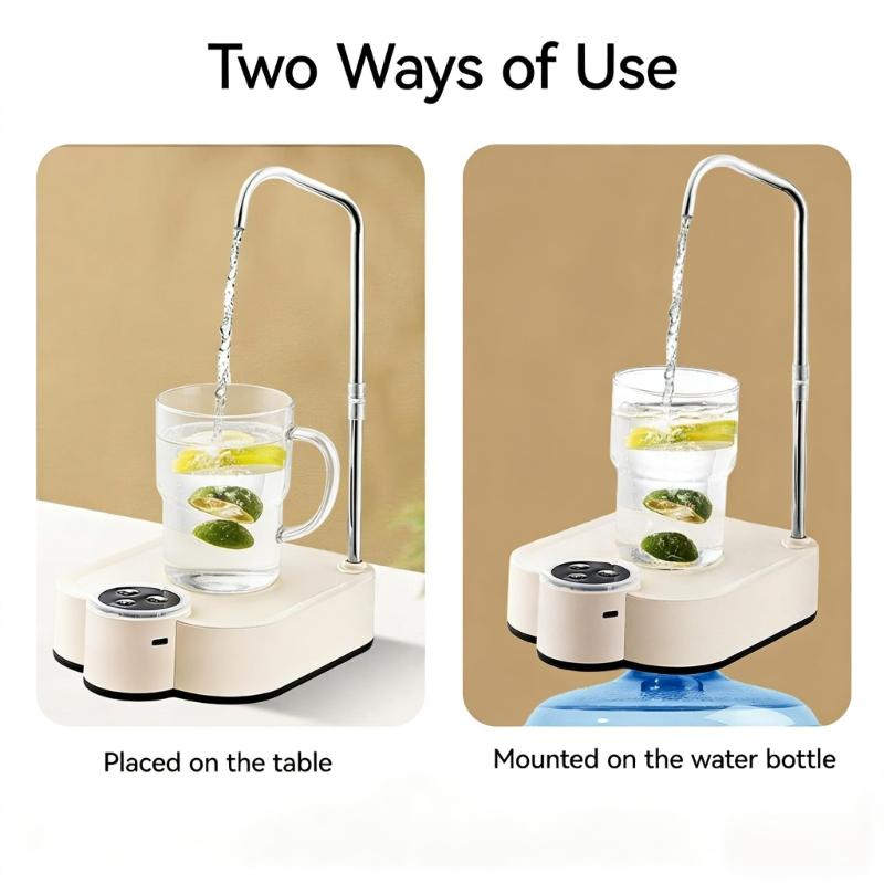 Desktop Drinking Water Dispenser Pump Rechargeable Electric Desktop Water Pump for Home, Office, Outdoor Easy To Use