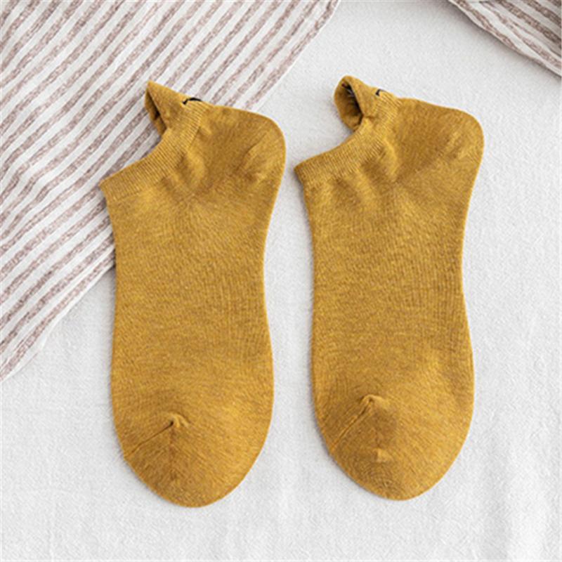 Kawaii Expression Brodée Couleur Bonbon Chaussettes Femme Happy Mode Filles Cheville Sokken Drôles Coton Unisexe Noël Dropship