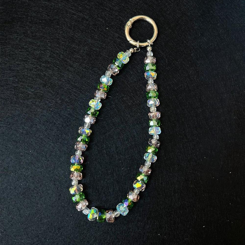 

New Colorful Bead Phone Lanyard Crystal DIY Phone Charm CCD Camera Card Holder Pendant