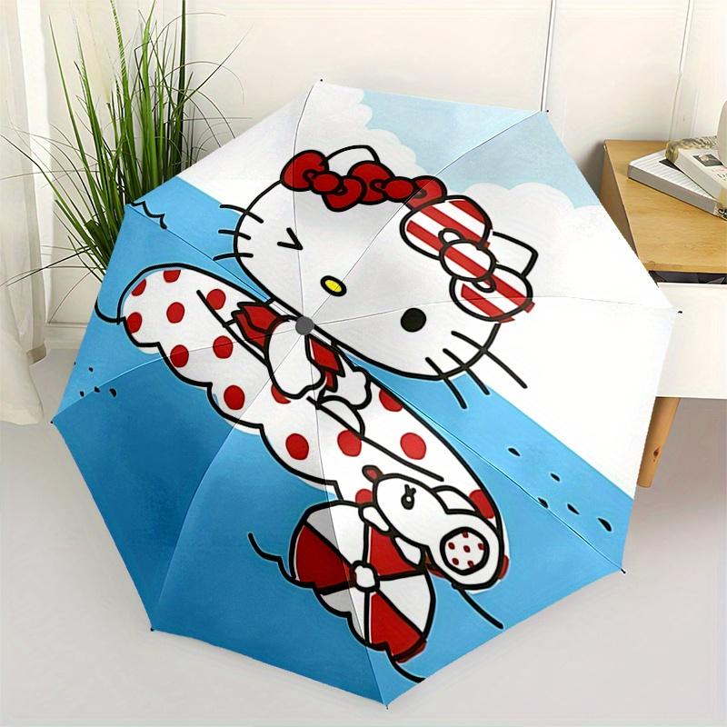 

Hello Kitty, Summer Automatic Opening and Closing Parasol Compact Travel umbrella with 8 Ribs for Women and Men Ideal Birthday/Christmas Gif
