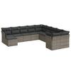 Vidaxl 11-Cz. Gartenmöbel-Set mit Kissen, Grauer PE-Rattan