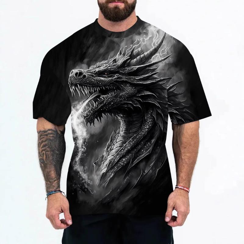 Fashionable 3D Printed T-shirt with Cool Printed Street Trendy Animal Series Round Neck T-shirt