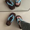 Fashion Versatile Casual Thick-soled Heightening Girls Sandals Summer Wear Sandals Leopard Print Niche Design Flip-flops