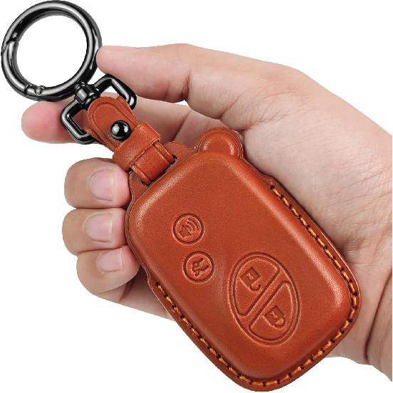 Tukellen for Lexus Key Fob Cover Leather with Keychain Compatible with 2005-2018 Lexus ES350 GS300 GS350 GS430 GS450h ISC IS250 IS350 LS460 LS600h