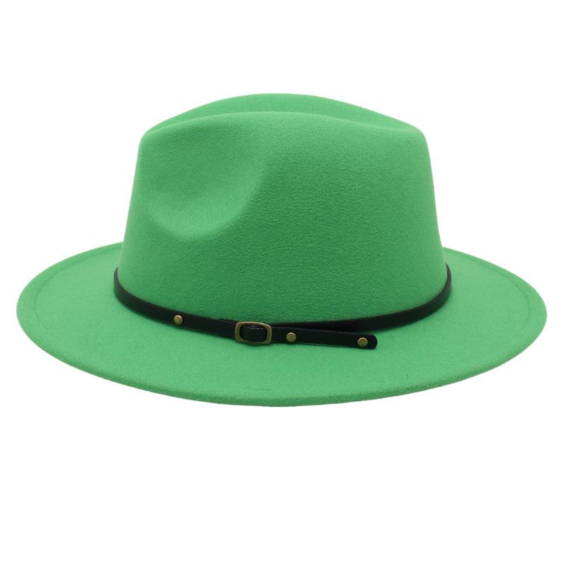 Amazon Simple Top Hat Suit British Jazz Hat Men'S And Women'S Felt Hat Foreign Gas Belt Buckle Tweed Hat Jackson