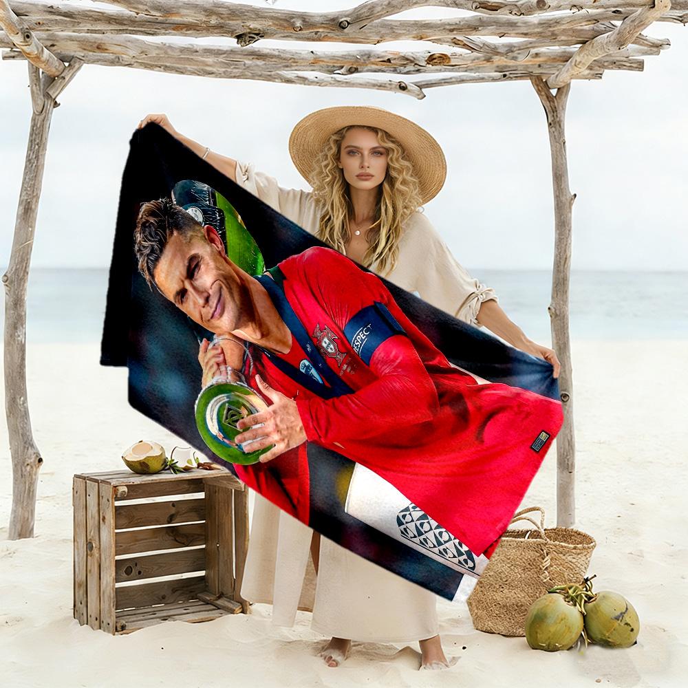 Cristiano Ronaldo's Legacy Beach Towel Super Soft Microfiber Quickdry Fabric Comfortable Lightweight Perfect for Traveling Yoga Camping and Swimming