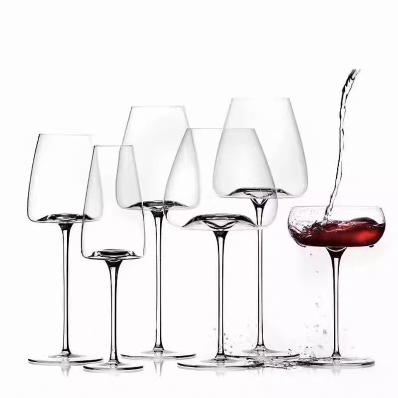 1 pieza Exquisita Copa de Vino Ultradelgada Cóncava-Convexa Cristal para Decantación Rápida Copas para Borgoña y Burdeos