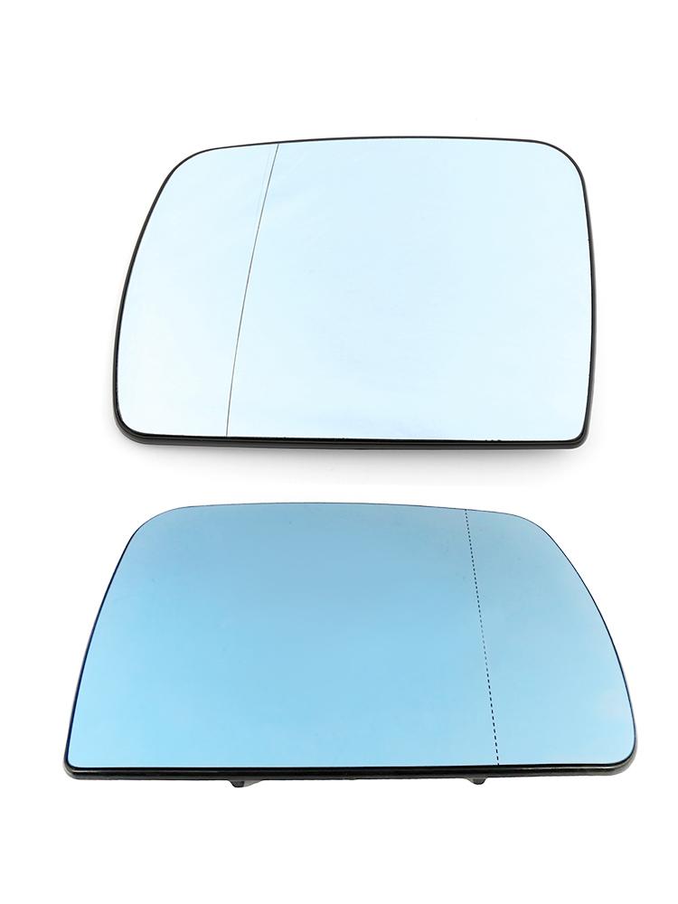 Blue Heated Left & Right Driver Side Wing Mirror Glass For BMW X5 E53 1998-2006