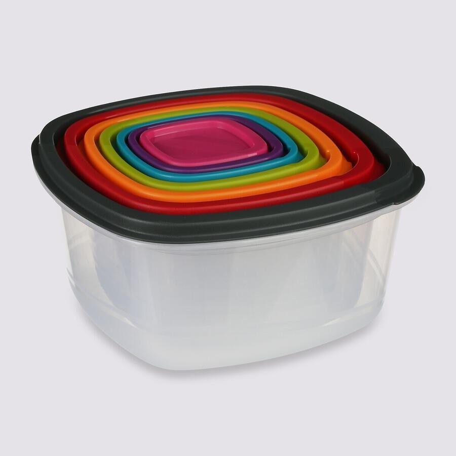 Set of 7 square storage containers