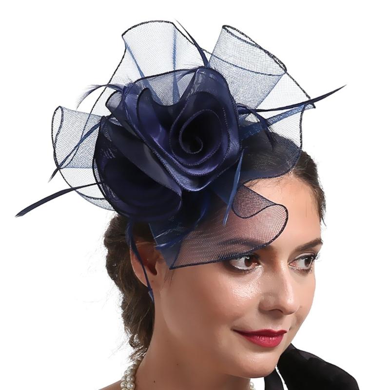 Teaparty Hat Cocktails Party Mesh Hat Hair Clip Female Mesh Flower Fascinator Hat Headpiece Role Play Accessory Headwear