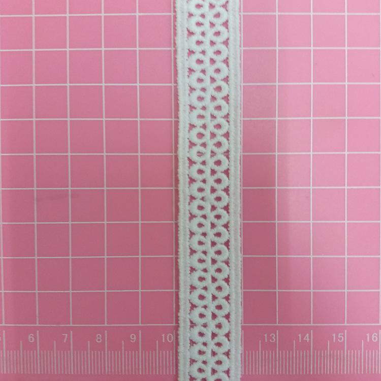 Водорастворимая молочная шелковая кружевная лента с штрих-кодом Неэластичная кружевная лента Двусторонняя компьютерная вышивка Отделка Широкая кружевная лента JH-035