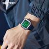 SANDA 6196 Relógio Digital Masculino Pulseira de Silicone Quadrado Eletrônico LED Alarme Contagem Regressiva Tempo Duplo À Prova d'Água Esportivo Casual