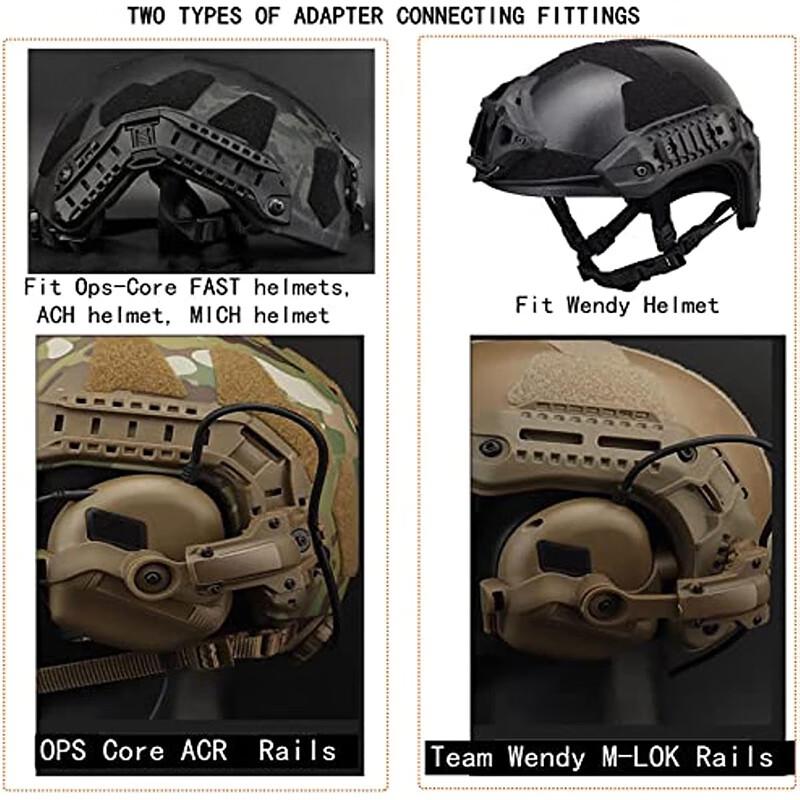 Tactical Headset Earmuff Bracket for Helmet Rails