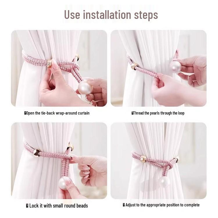 New Arrival: Magnetic Pearl Curtain Tiebacks - No Drilling Required
