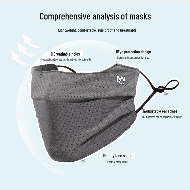 Seamless Women's UV Protection Face Mask for Summer Cycling - Breathable Mesh Veil with Neck Protection