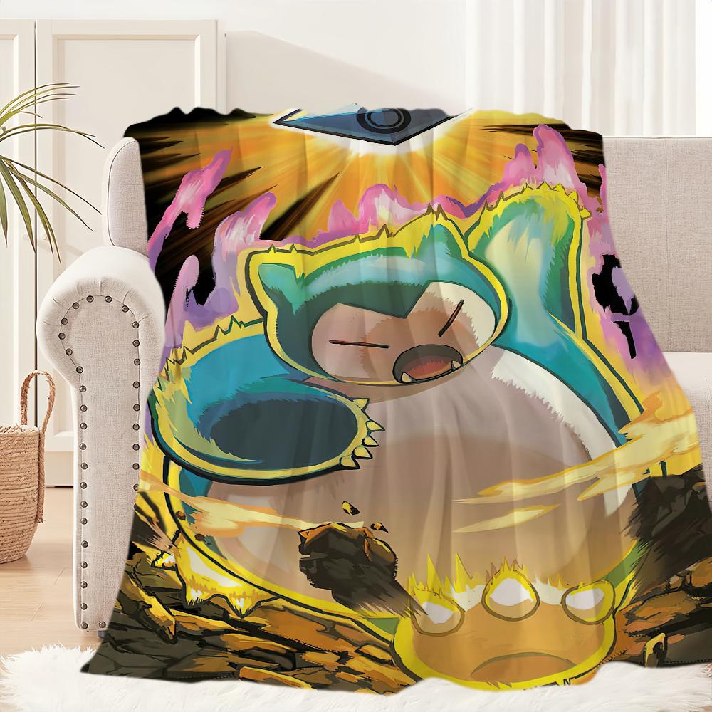 Süße Cartoon P-Pokemon S-Snorlax Decke Plüsch Nickerchen Sofa Teppich für Wohnzimmer Warmes Büro Schlafzimmer Geburtstag Zuhause Reise Kindergeschenke