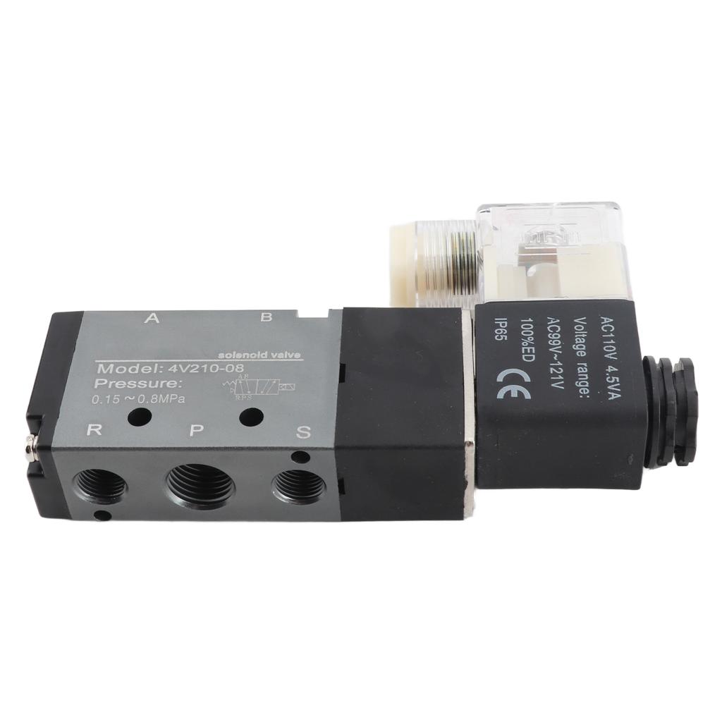 2 Position 5 Way Solenoid Valve Pneumatic Reversing Switch Control Valves G1 4in IntakeAC 110V+  15percent