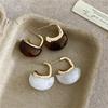Silver Needle Irregular Geometric Resin Ear Studs - Retro Hong Kong Style, Fashionable, High-End Personality Earrings