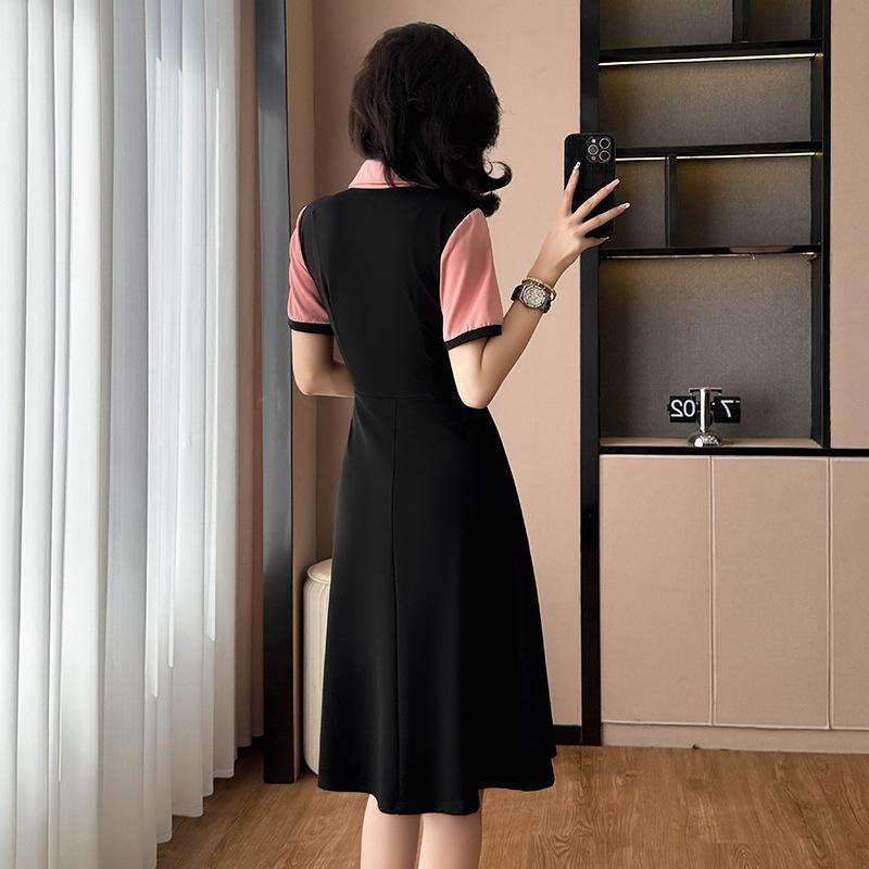 Color-Block Chic Plus Size Two-Piece Look Dress - Short Sleeve Summer Fashion for Women