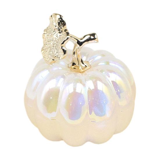 Acrylic Simulation Pumpkin Decor Halloween Fake Pumpkin Ornament for Table белый