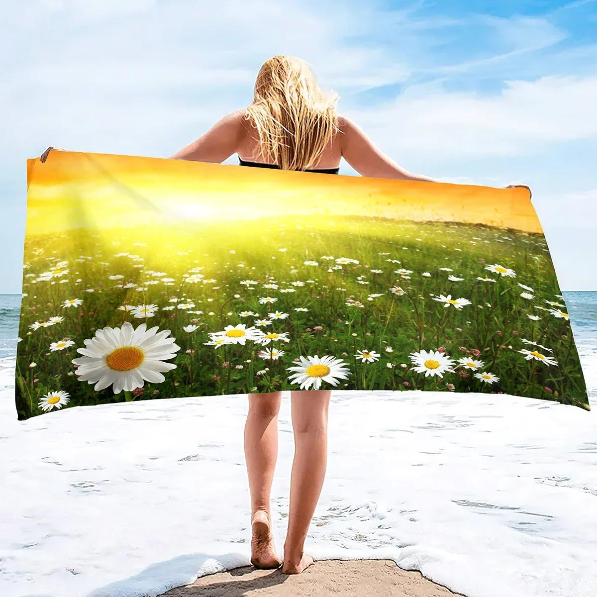 

Oversized Beach Towel Flower Extra Large Pool Swim Travel Soft Towel Blanket for Adult Camping Cruise Lounge Chair Cover Gift W30*H60(CM)