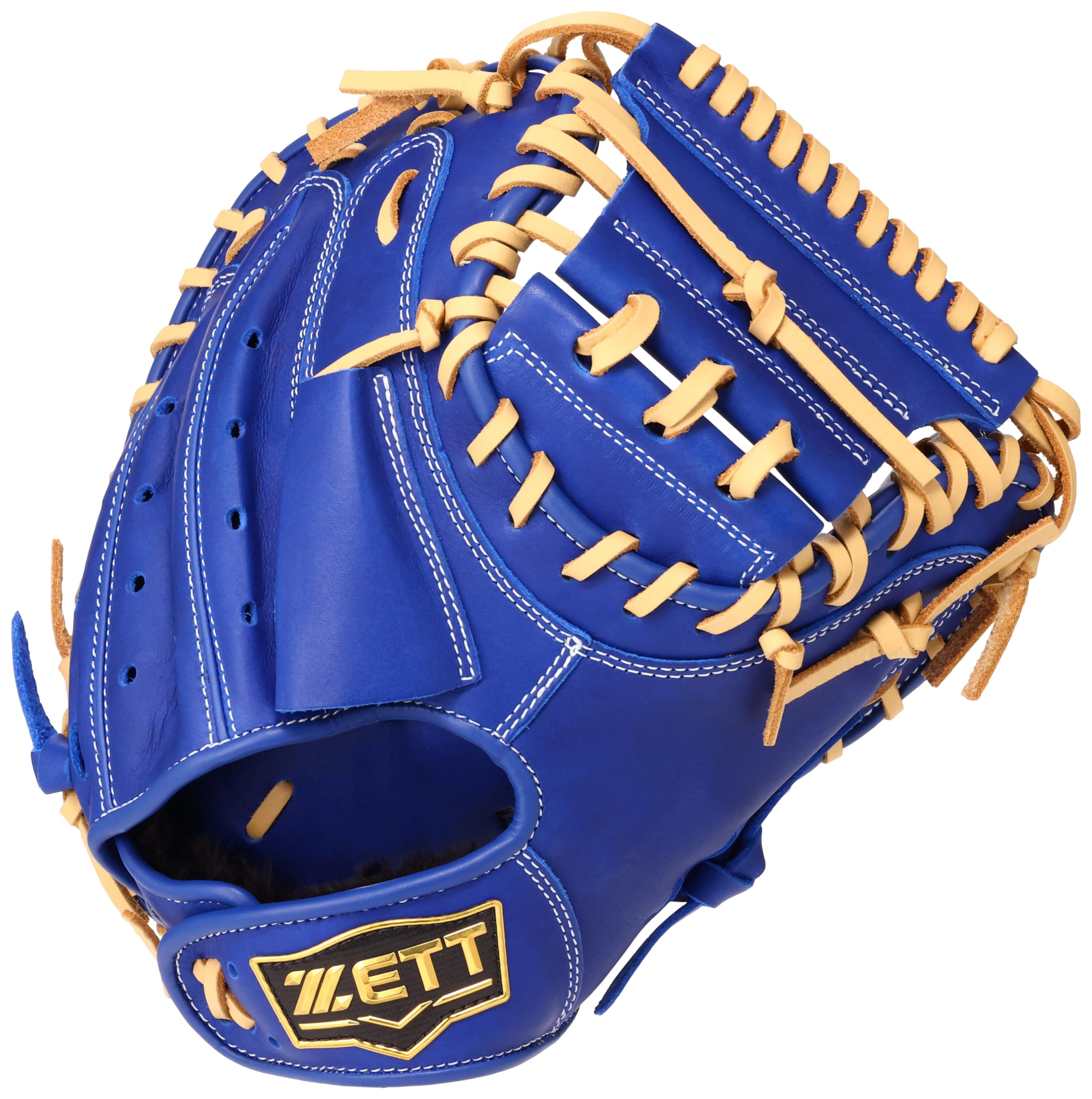 

ZETT Grand Hero Youth Soft Baseball Royal Blue x Pastel BJCB76412 Catcher s Mitt, Brown, Right-Handed Throw,