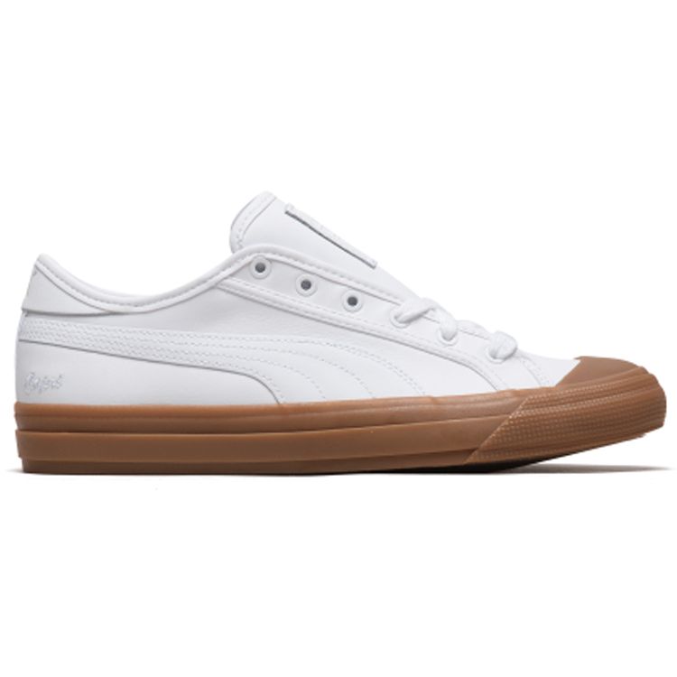 Puma Capri Leather Low-Top Sneakers Unisex Sneakers White Brown 369244-03