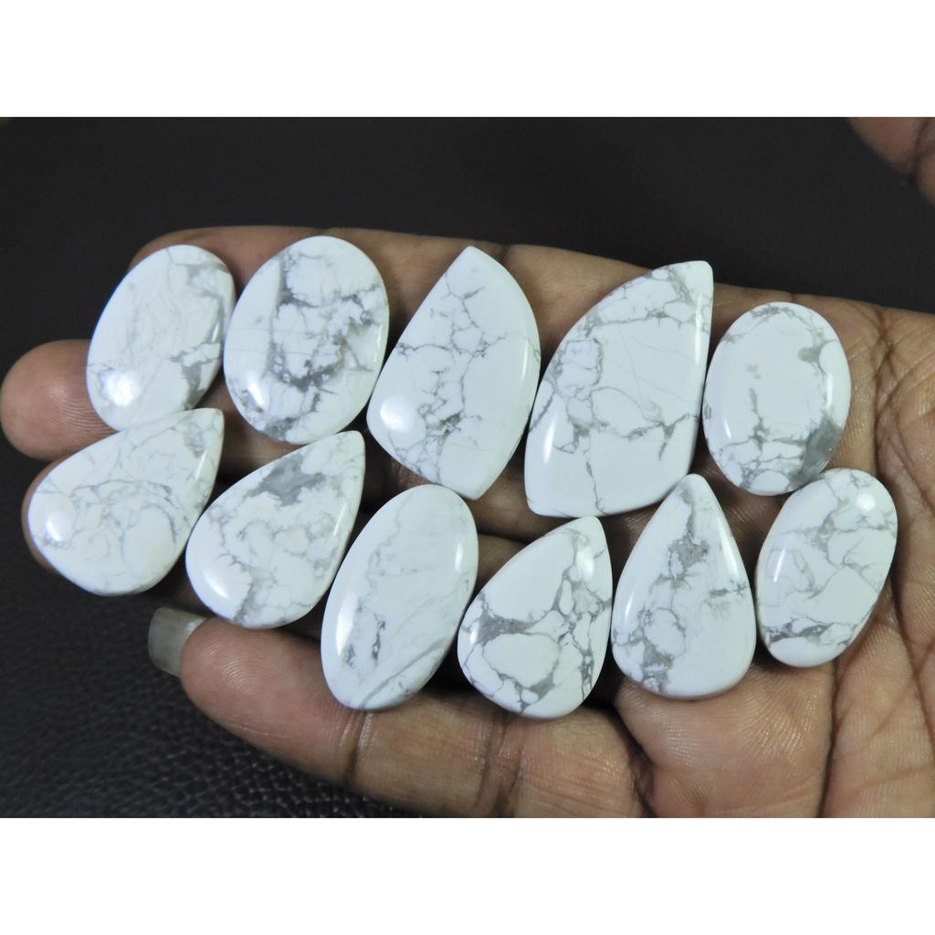 277Cts. Natural Howlite Mix Shape Cabachon Loose Gemstone 11 Pcs Lot C-2551