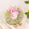 Sweet Green Wreath Plush Toy Stuffed Smiling Humanoid Pink Bow Tie Plushie Kawaii Home Decor Christmas Gift