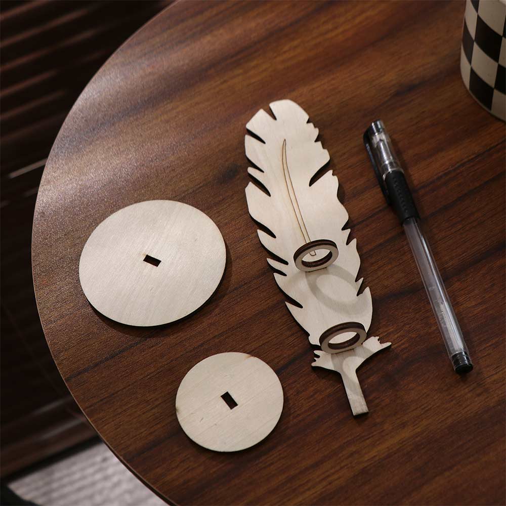 Creative Retro Wooden Quill Pen Holder Handmade Unique Gifts Desktop Storage Rack Funny Pencils Holder Office