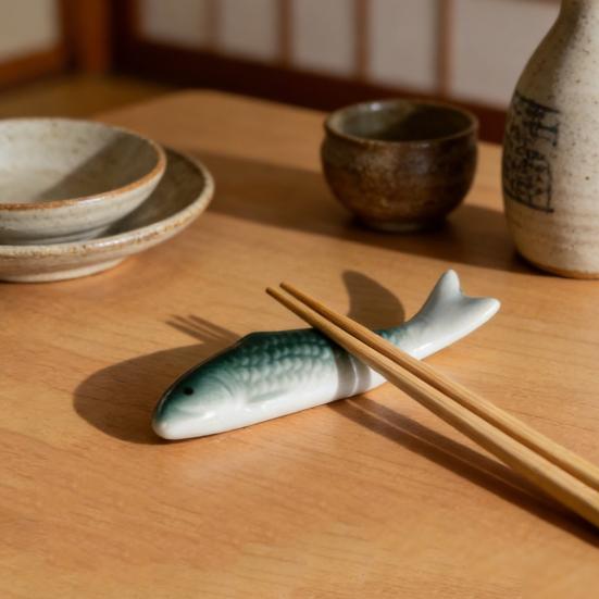 Chopstick Rest Ceramic Fish Shape Chopstick Holders Cute Spoon Fork Knife Rack for Home Kitchen Table Decoration
