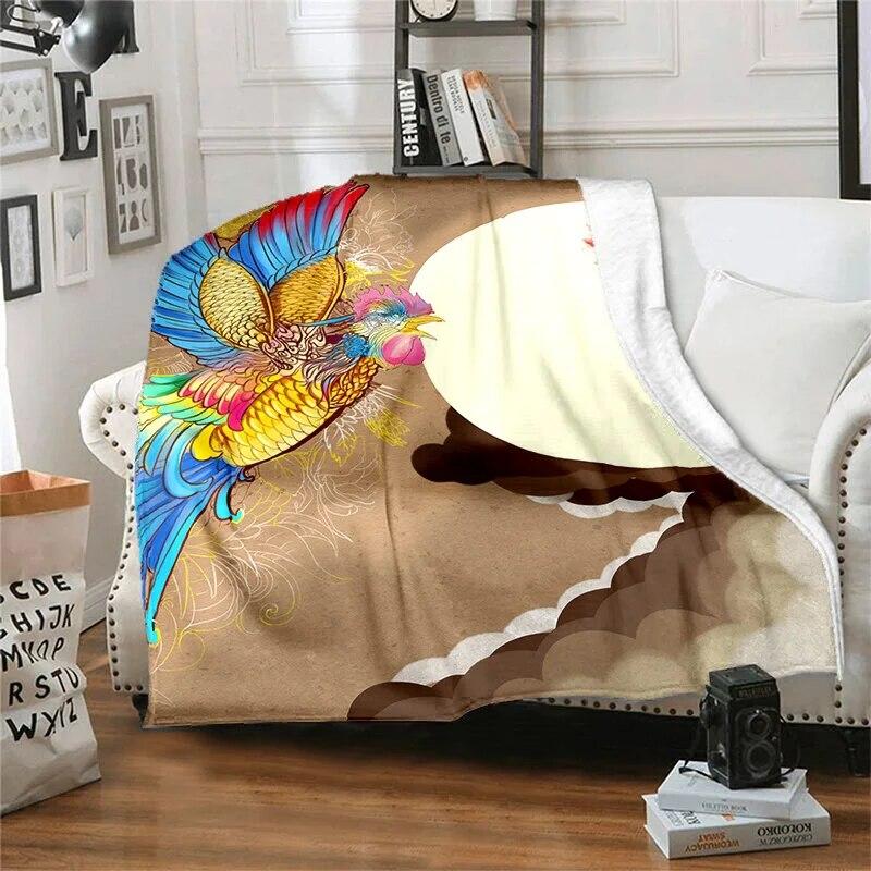 Twelve Chinese Zodiac Signs Pattern Printing Manta Sofa Bed Cover Soft  Blanket Plaid Soft Warm Flannel Throw Blankets Fans Gif