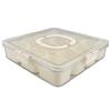 Divided Serving Tray with Lid Handle 12 Compartment Snackle Box Charcuterie Container for Portable Snack Platters Clear