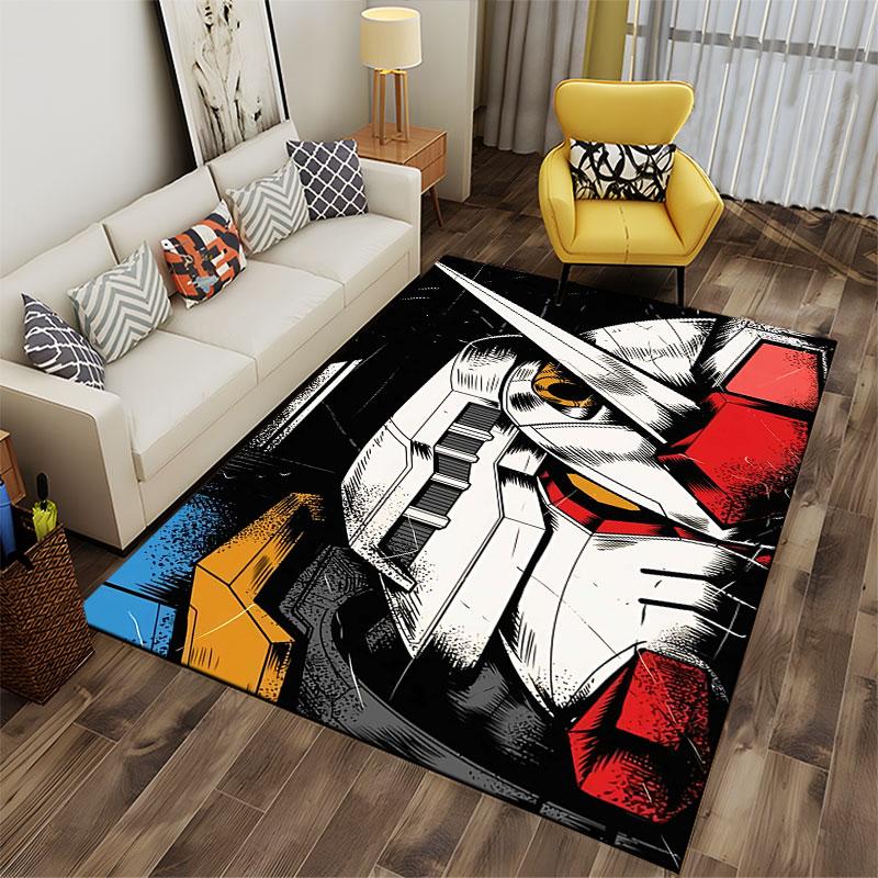 Robot-Themed Sci-Fi Print Carpet suitable as a non-slip mat for the living room or bedroom sofa