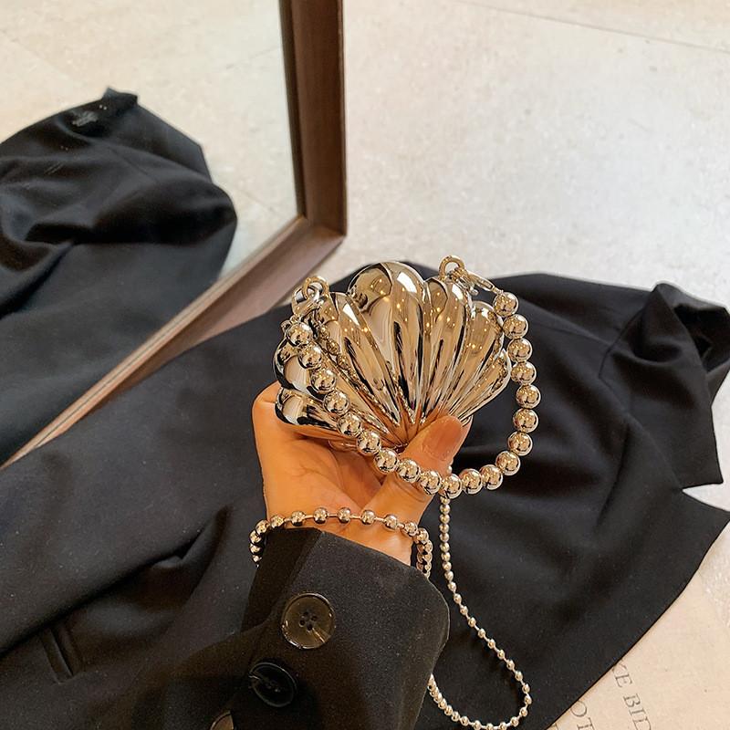 Elegant Mini Shell Purse 2024 Stunning Acrylic Design Crossbody Handbag For Women серебряный