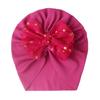 European & American Baby Ribbed Bow Hat - Polyester Pullover Cap