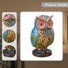 Resin Owl Shaped Night Light Bedside Reading Lamp Lightweight Unique Home Decoration Hand Painted
