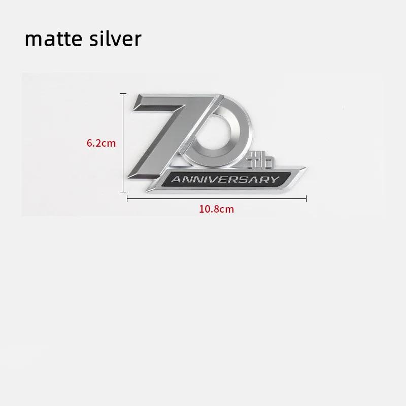 3D ABS 70th Anniversary Logo Prado Emblem Sticker Accessories Car Letters Fende Trim Rear Trunk Badge For Toyota Land Cruiser