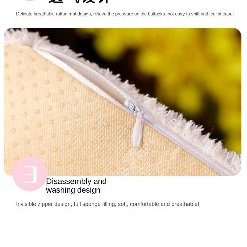 40x40cm Cartoon Animal Husky Cool Seat Cushion Office Chair Breathable Vine Seat Cushion Hip and Butt Protection Cushion