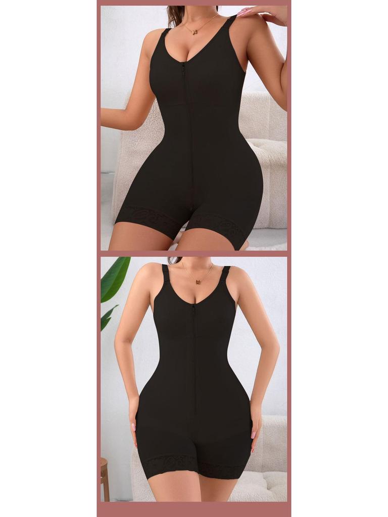 Damskie body wyszczuplające talię i podnoszące biodra w dużych rozmiarach z zamkiem błyskawicznym