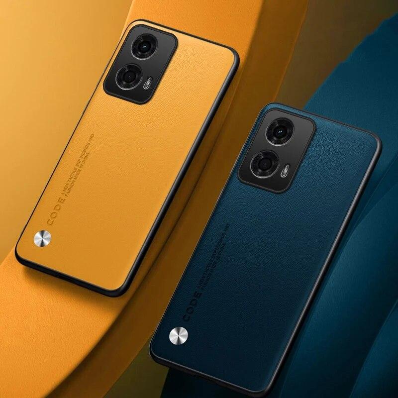 For Pu Case Leather Plain Motorola Moto G24 G 24 Back Cover Matte Silicone Shockproof Full Protection Soft Edge Phone Case For Moto G24 4g G84
