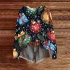 Ladies' Fashionable Printing Casual Hooded Long Sleeved Sweatshirt