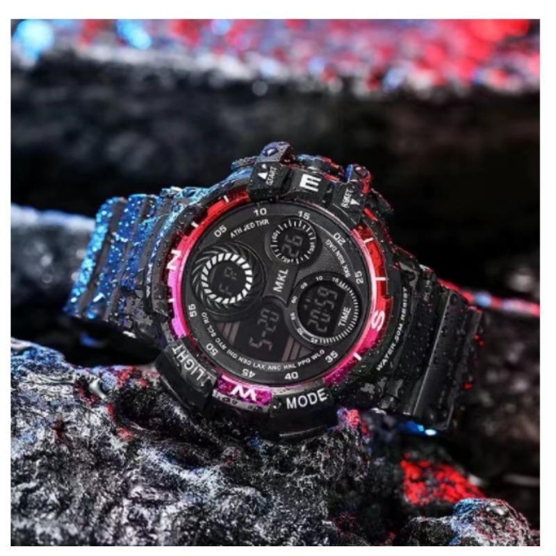 New Men's Single Display Electronic Digital Function Luminous Waterproof Sports Trend Watch
