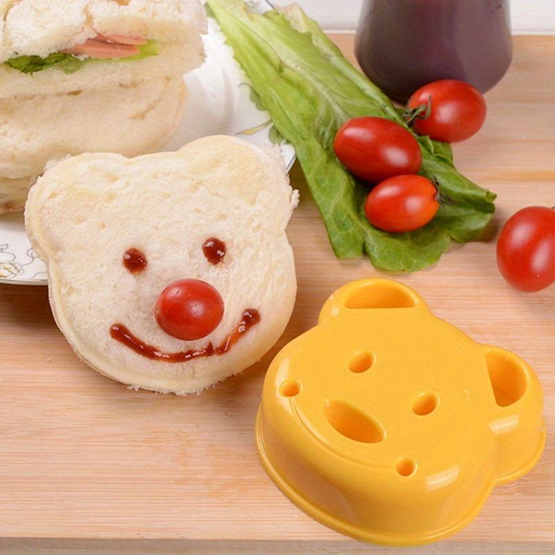 Cartoon Bear Sandwich Mold, Plastic Rice Ball Mold, DIY Breakfast Tools, Food Safe Kitchen Supplies, for School Lunch Box Essentials, Cookie Cutter