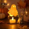 PLA Material Ghost Lamp Puppy Electronic Candle Ornament, LED Light, Simulated Warm Creative Holiday Gift Light Decor for Halloween Home Desktop Party